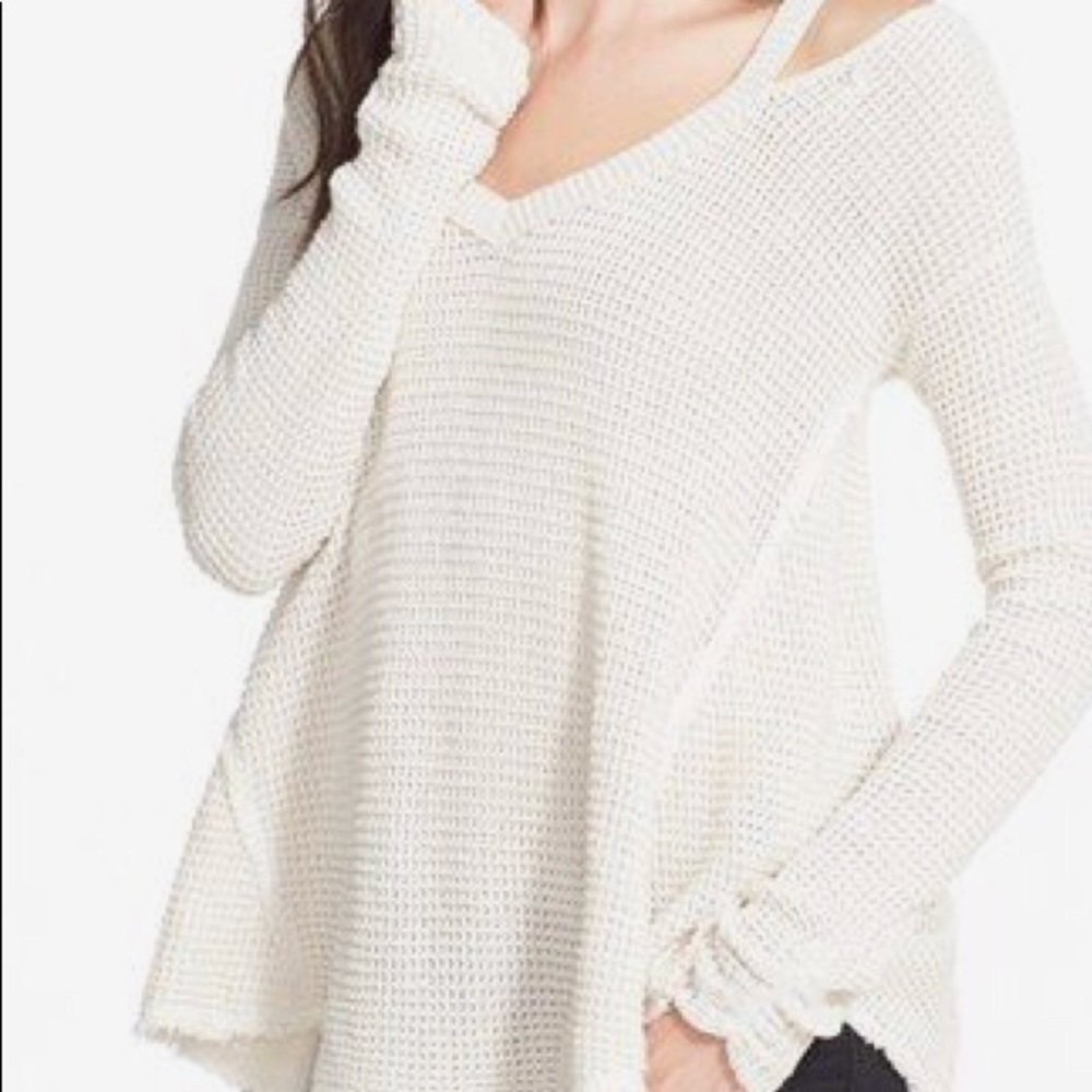 Free People Moonshine V Cold Shoulder Sweater